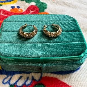 Beautiful Monet Rhinestone Hoop Earrings